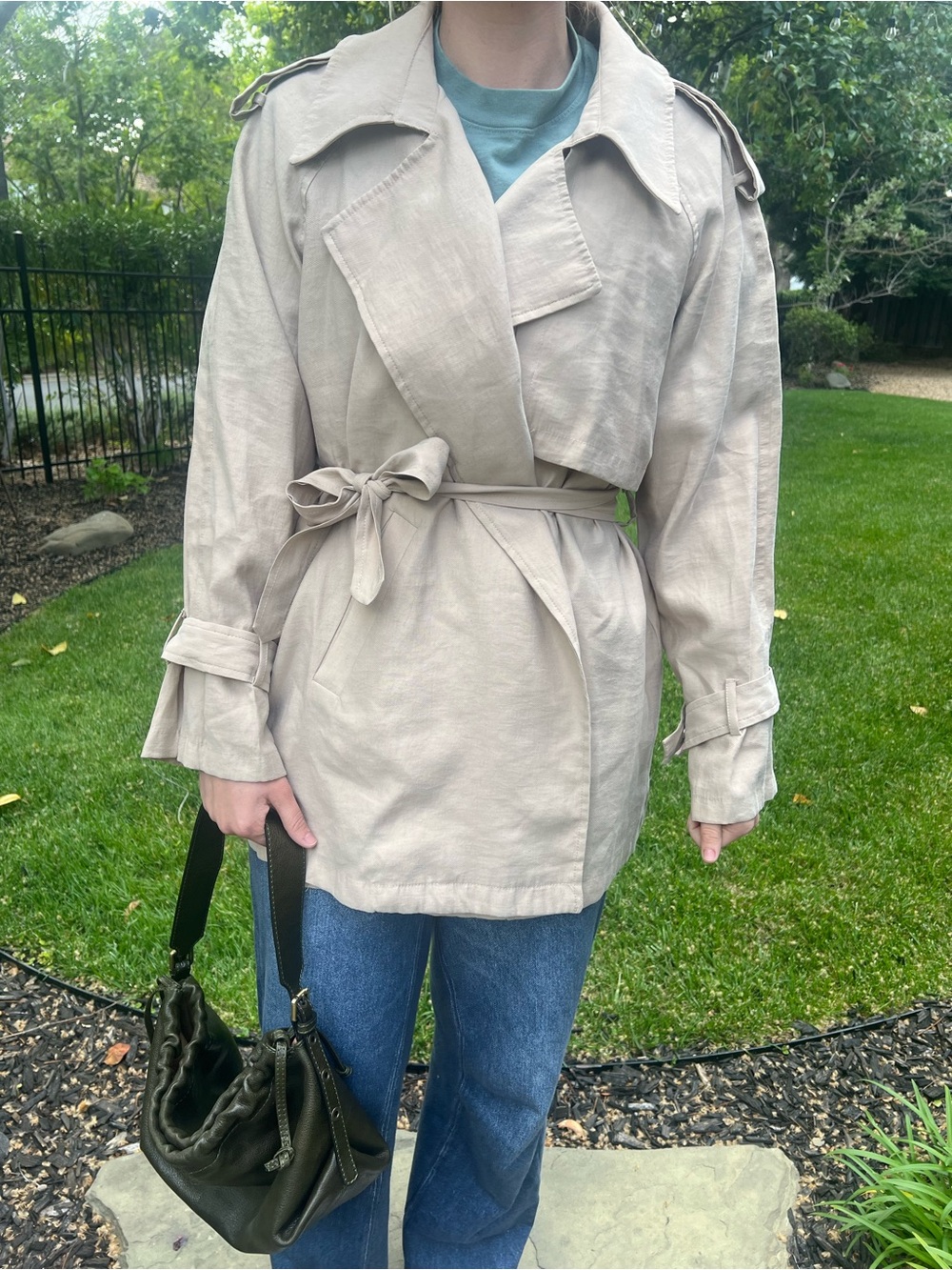 Light Beige Women's Trench Coat Jacket - Brand SUUD